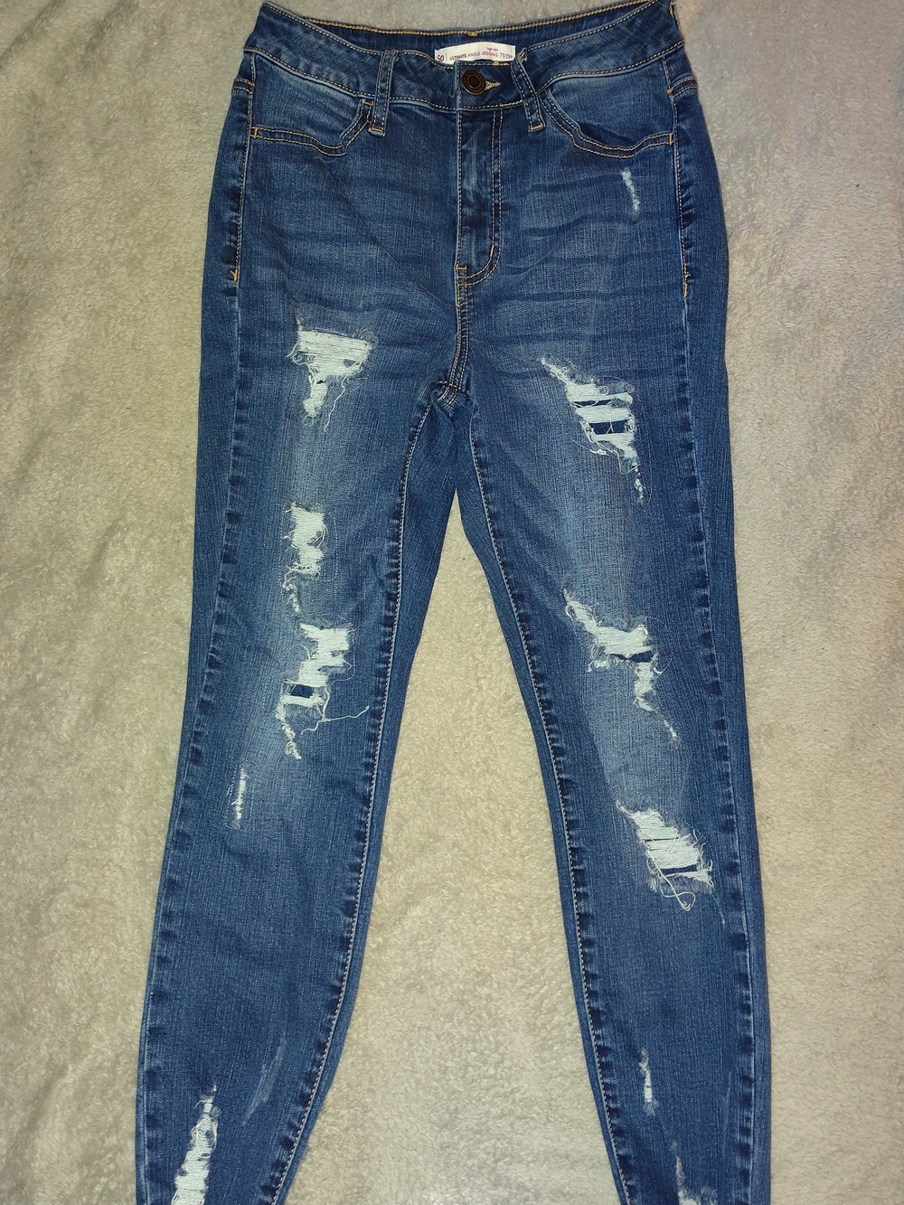 SO Distressed Skinny Jeans - Blue